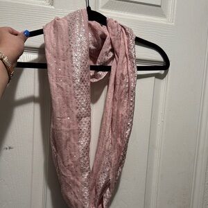 Elegant Pink Sequin Scarf